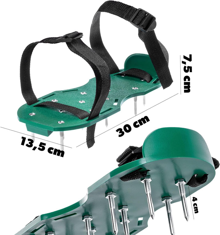 KADAX Rasenlüfterschuhe, Nagelschuhe mit 13cm Nagel, Vertikutierer aus hochqualitativen Materialien,