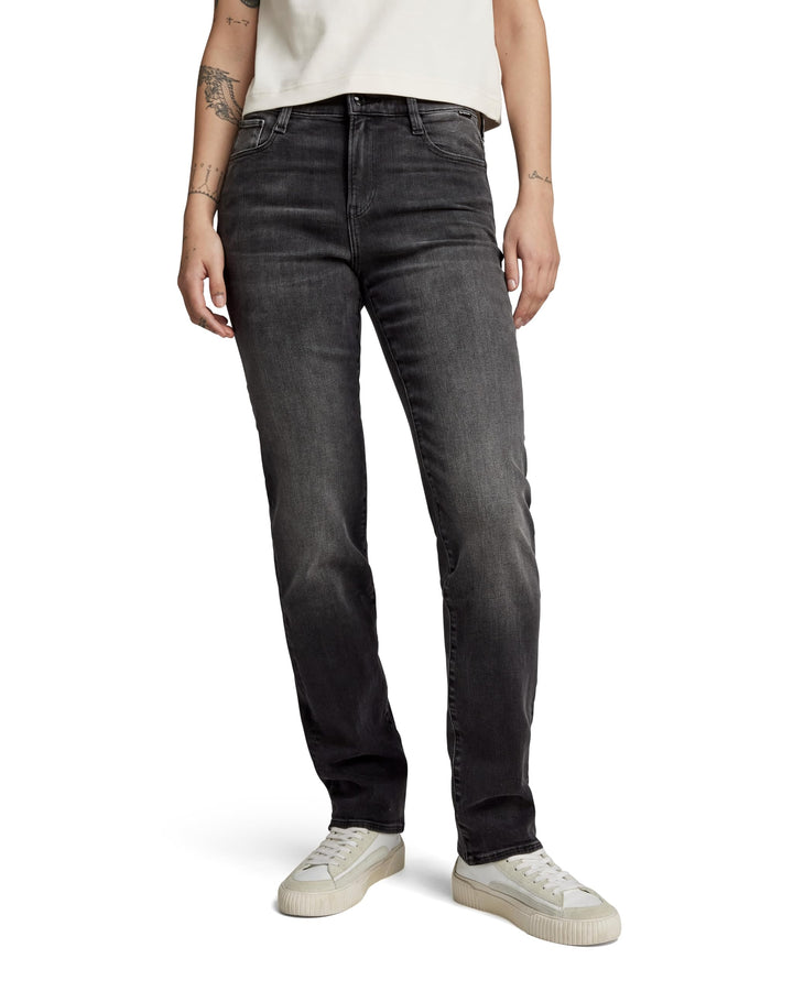 G-STAR RAW Damen Strace Straight Jeans 28W / 30L Schwarz (Worn in Black Moon D23951-d431-g108), 28W