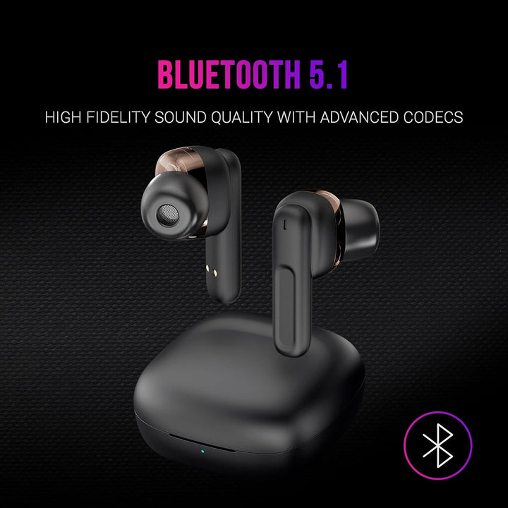 Mars Gaming MHIB Schwarz, Wireless Headset, Bluetooth 5.1, Mikrofon, Geräuschunterdrückung, MHIB