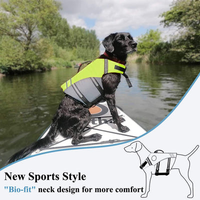 VIVAGLORY Sportstil Schwimmweste für Hunde mit Hervorragendem Auftrieb, Einstellbar & Langlebig Schw