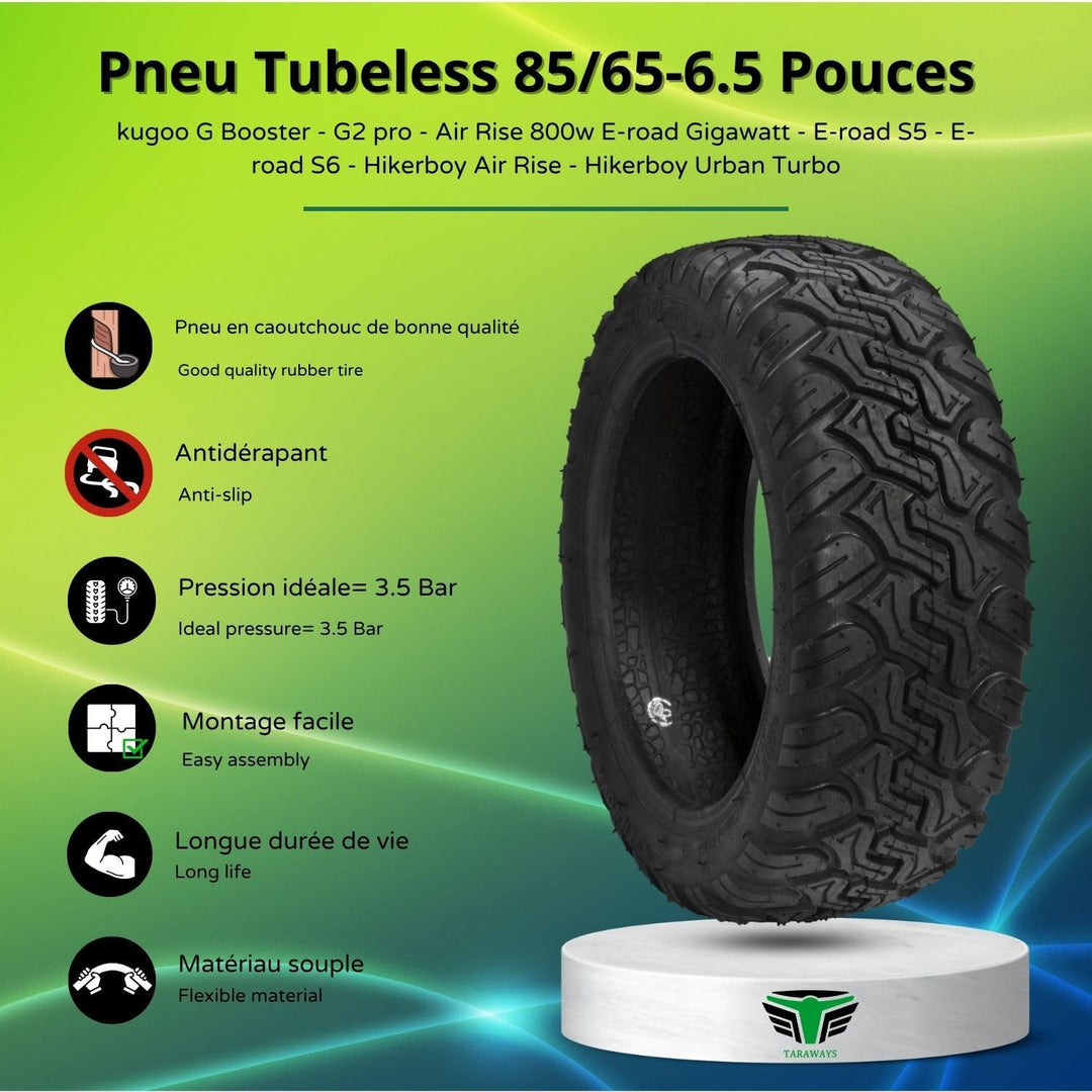 Tubeless Reifen 85/65-6.5 für Elektroroller Kugoo G Booster - G2 pro - Air Rise 800w E-Road Gigawatt