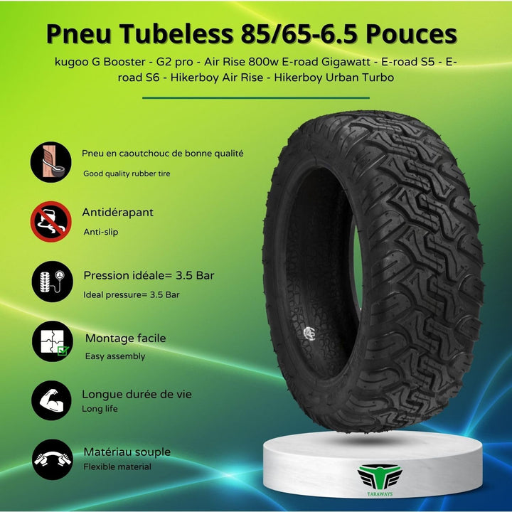 Tubeless Reifen 85/65-6.5 für Elektroroller Kugoo G Booster - G2 pro - Air Rise 800w E-Road Gigawatt