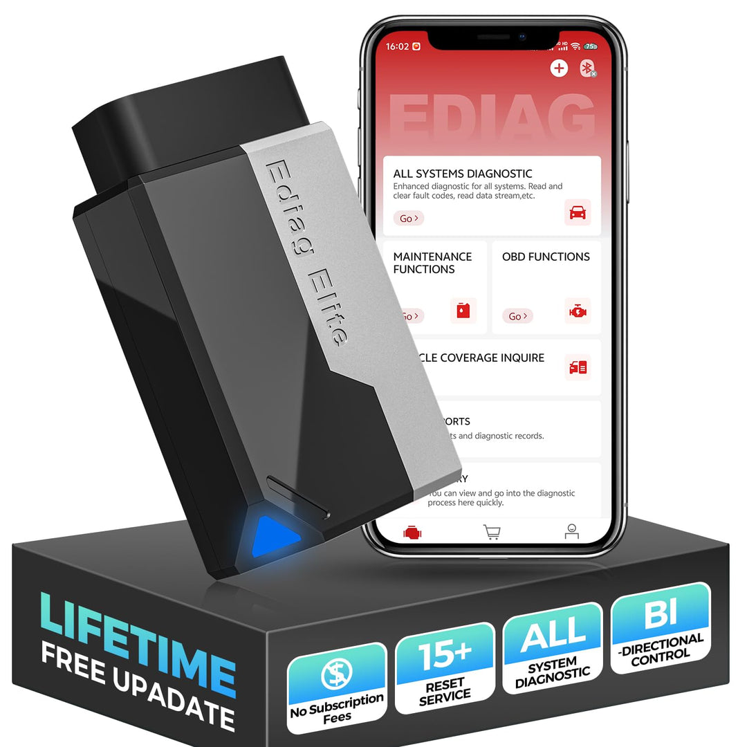 KINGBOLEN EDIAG Elite OBD2 Diagnosegerät Bluetooth,Auto Auslesegerät mit Vollständige System,15 Rese