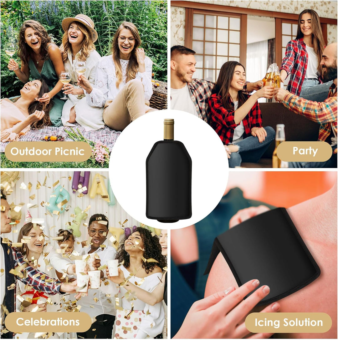 Gimars Weinkühler Manschette Kühlmanschette Sektflasche Flaschenkühler Hülle unterwegs Weinmanschett