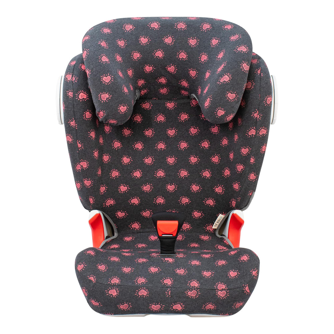 JYOKO Kids Bezug kompatibel mit Römer KIDFIX II XP SICT, kidfix 2 S, Kidfix Z - Line (FLUOR Heart, M