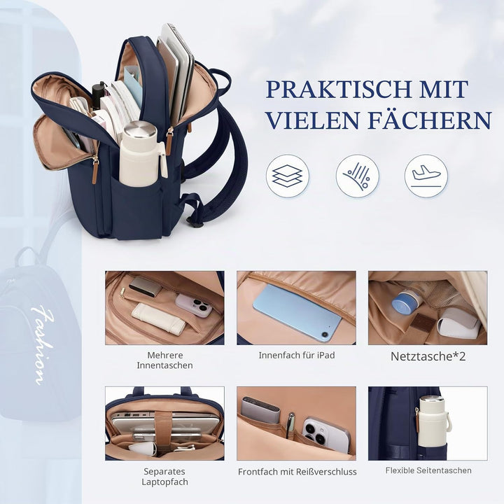 Rucksack Damen für Schule, Laptop Rucksack 16 Zoll, Gross Schultasche Arbeitstasche Lehrertasche Bac