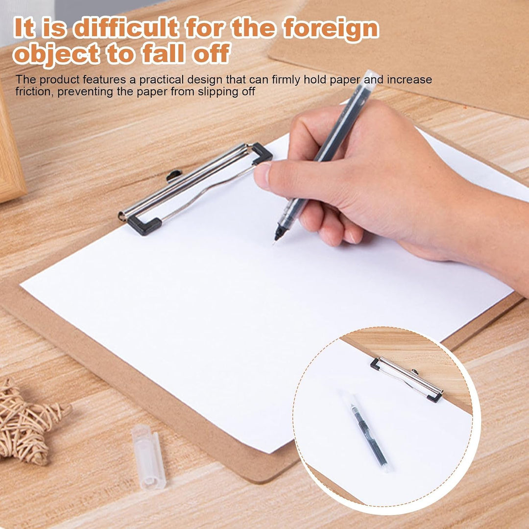 4 Stück Klemmbrett a3, Gross Klemmbretter 44 × 32 cm mit Doppeltem Klemmbrett Holz Clipboard für Bür