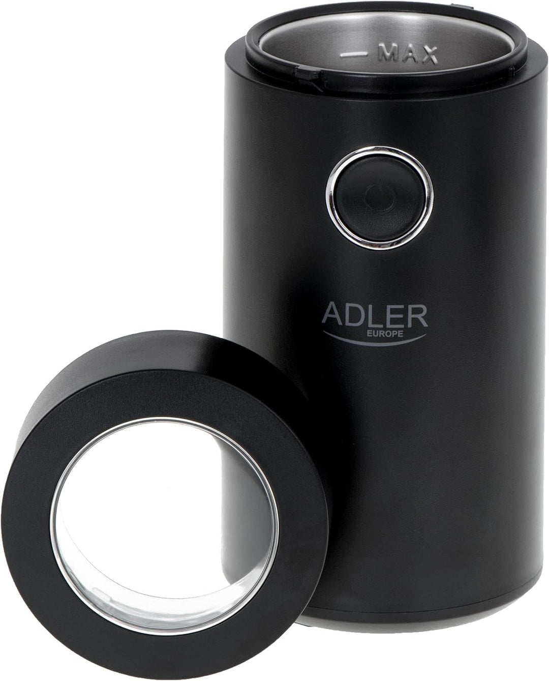 Adler AD 4446bs Elektrische Kaffeemühle aus Edelstahl, 150 W, Füllmenge bis zu 75g, Mühle für Kaffee