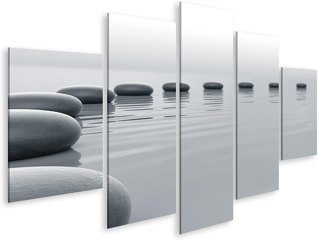 islandburner Bild auf Leinwand Steine Im Wasser Kreisförmig Angeordnet Bilder Wandbilder Poster Lein