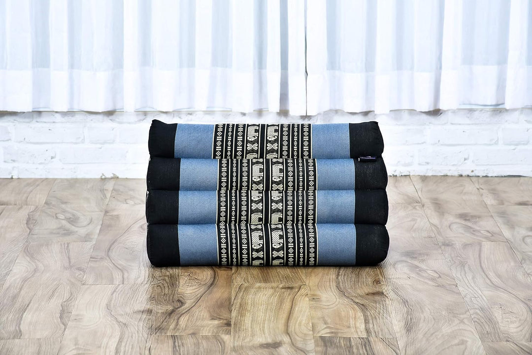 Leewadee Thai Dreieckskissen 50 x 33 x 33 cm - Feste Kapok Rückenstütze für Lesen, Bett, Sofa &amp; Bode