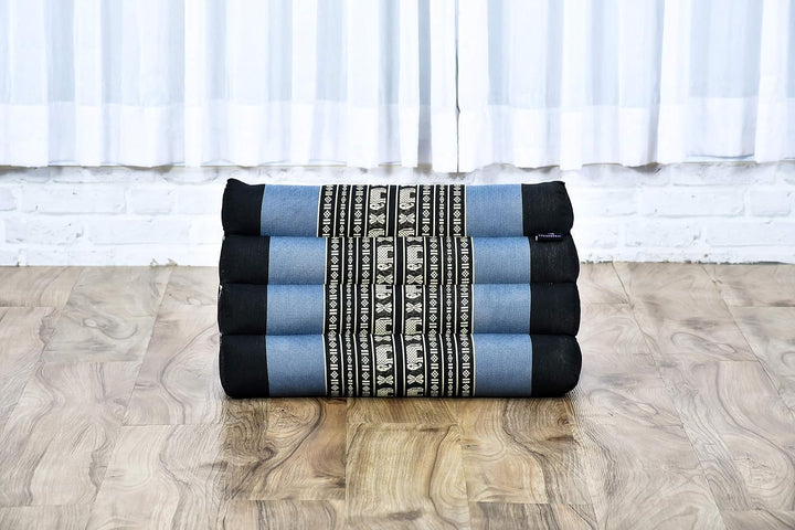 Leewadee Thai Dreieckskissen 50 x 33 x 33 cm - Feste Kapok Rückenstütze für Lesen, Bett, Sofa &amp; Bode
