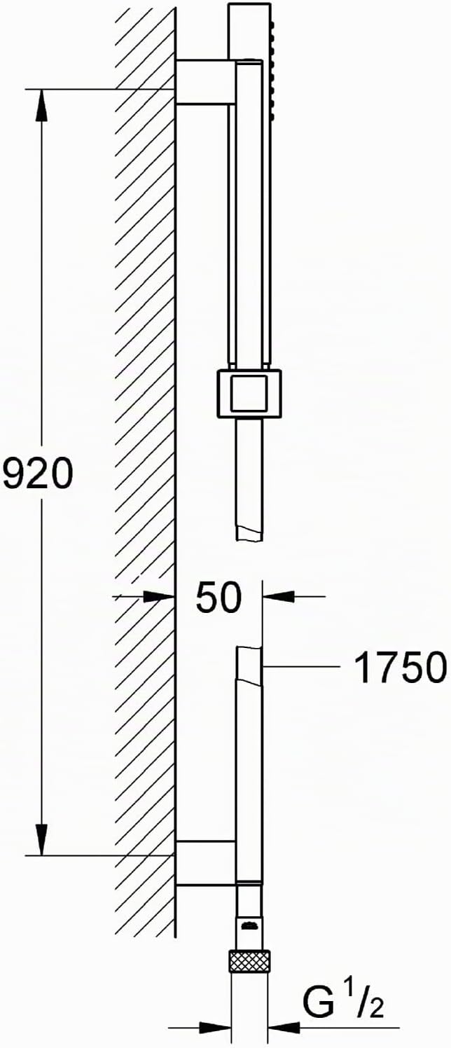 GROHE Euphoria Cube Stick | Brausen & Duschsysteme-Brausestangenset 1 Strahlart | chrom | 27700000 O