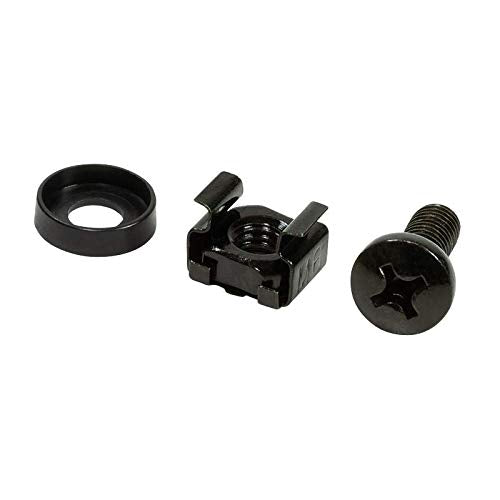 50x Schrauben M6 Befestigungssatz schwarz Rackschrauben Montagesatz Käfigmutter 10" und 19" Rack Sch