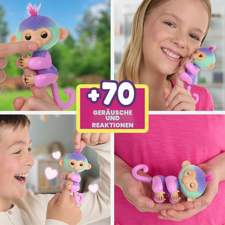Bizak Fingerlings Magic Colors Norah, interaktives Multicolor-Haustier mit +70 Geräuschen und Bewegu
