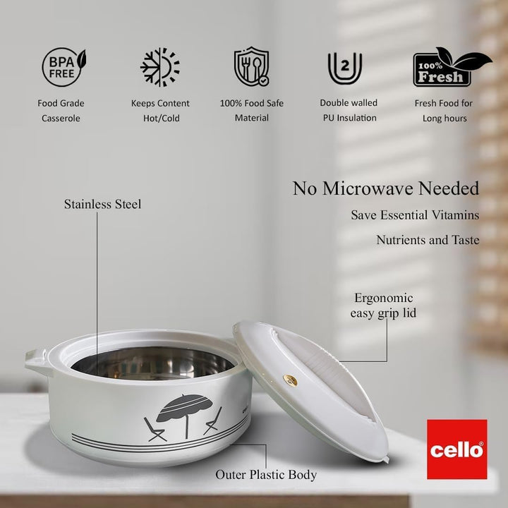 Cello CE-1,5 l Chef Deluxe Hot Pot Isolierter 1,5 Liter Kasserolle/Kühler mit hartem dickem Boden, 1