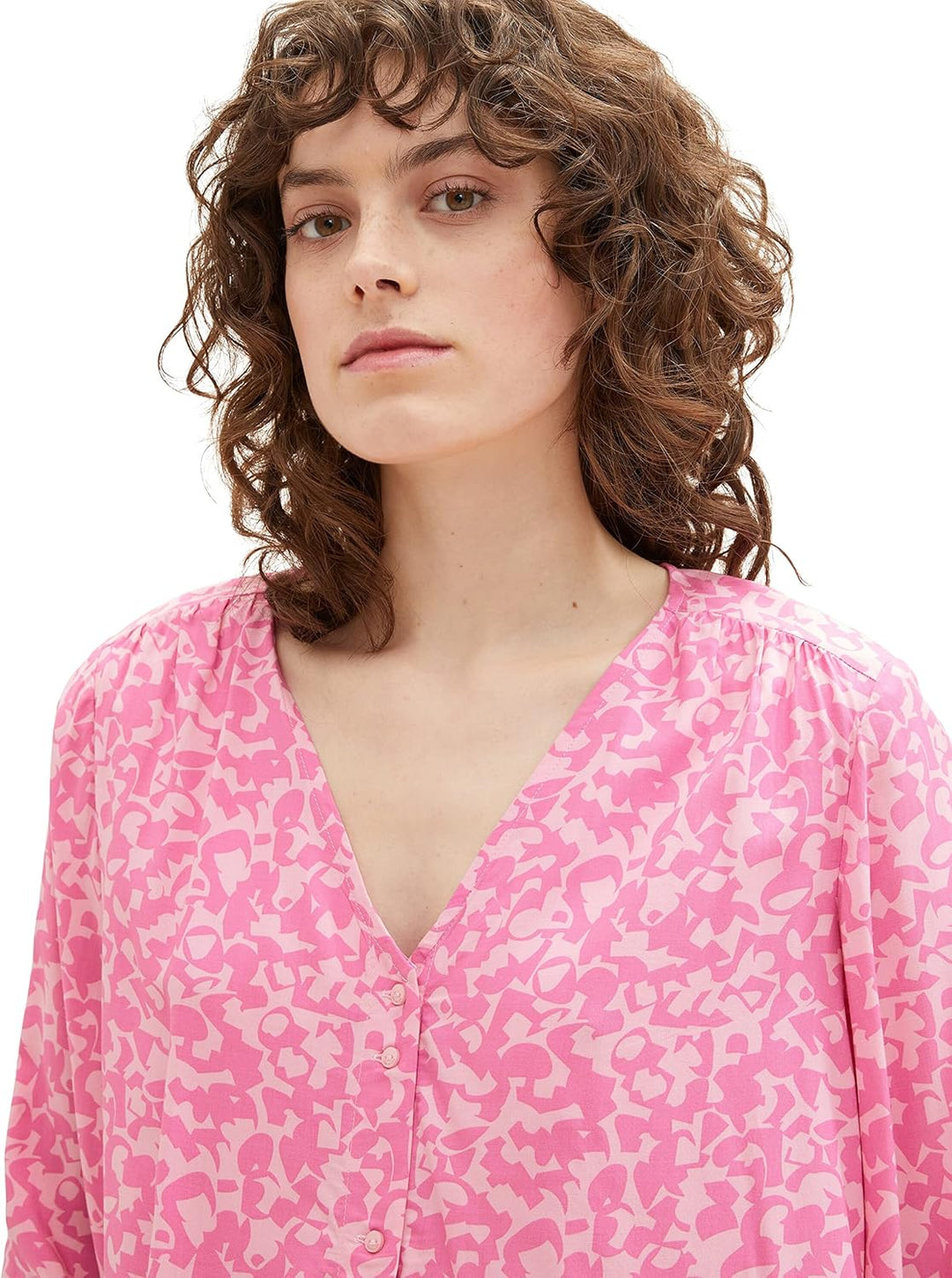 TOM TAILOR Women's blouse with pattern 32 31745 - Pink Geo Design, 32 31745 - Pink Geo Design