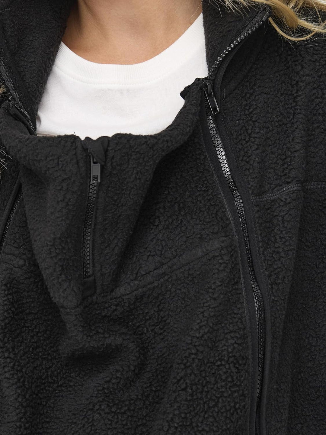 ONLY Female Teddyfell Jacke OLMmama,memberdays_cc,memberdays_cc_callout Teddyfell Jacke Schwarz XXL,