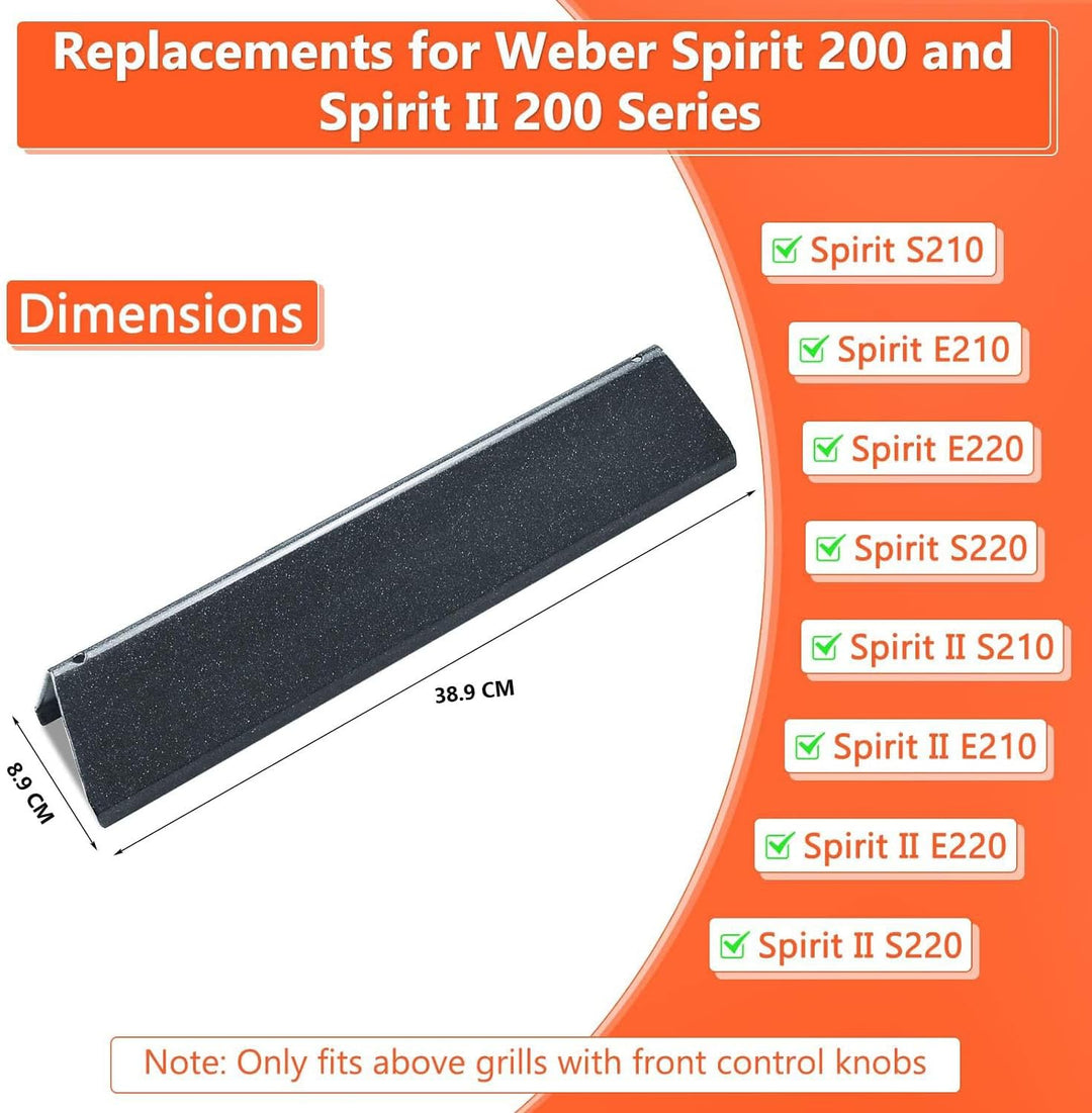 GFTIME 38,9cm 7635 Flavorizer Bar für Weber Spirit I E210/220 &amp; II E210/S210 (mit vorderen Brennerkn