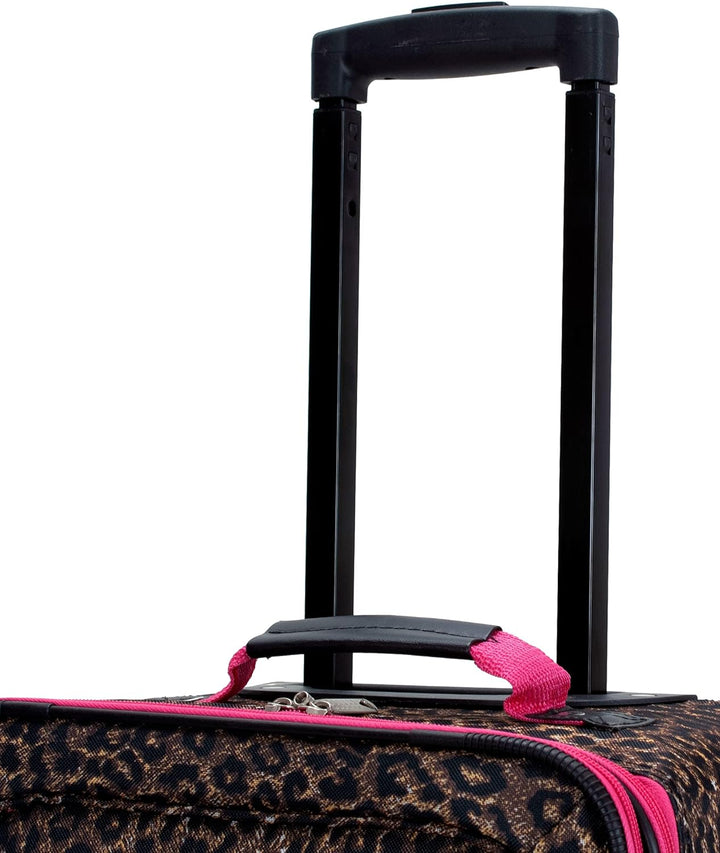 Rockland Jungle Softside Gepäck-Set, pink Leopard, 4-Piece Set (14/29/24/28), Jungle Softside Gepäck