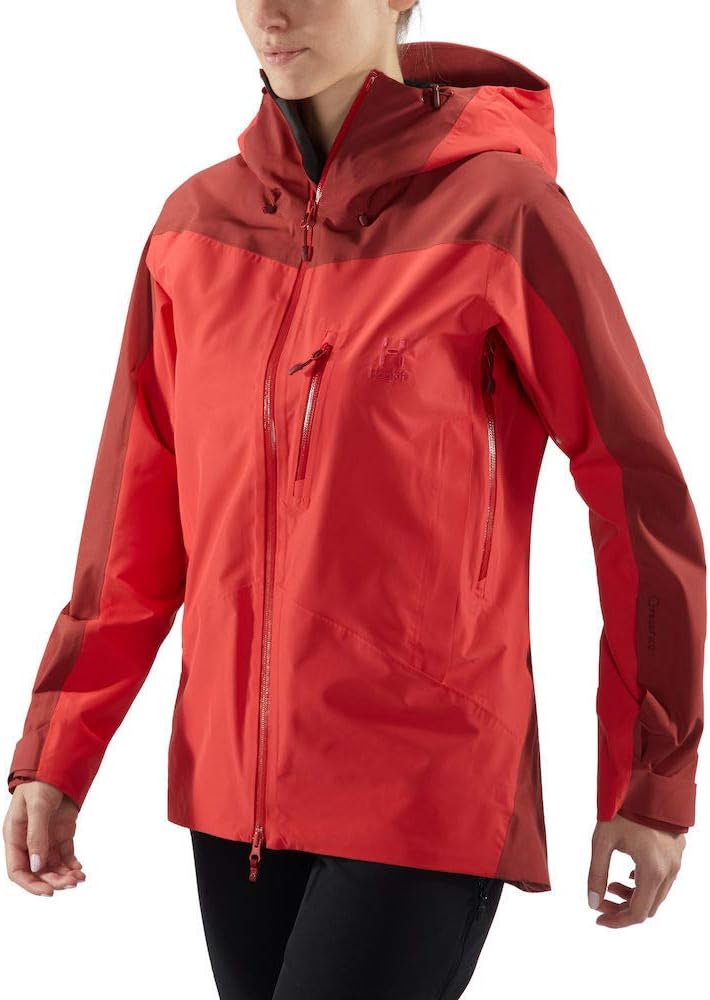 Haglöfs Skijacke Frauen Niva Jacket wasserdicht, winddicht, atmungsaktiv XL Rot (hibiscus red/Brick