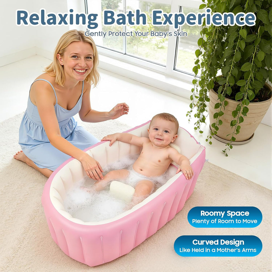 Baby Aufblasbare Badewanne, Tragbare Reise Baby Säugling Badewanne Kleinkind Badewanne mit Luftpumpe