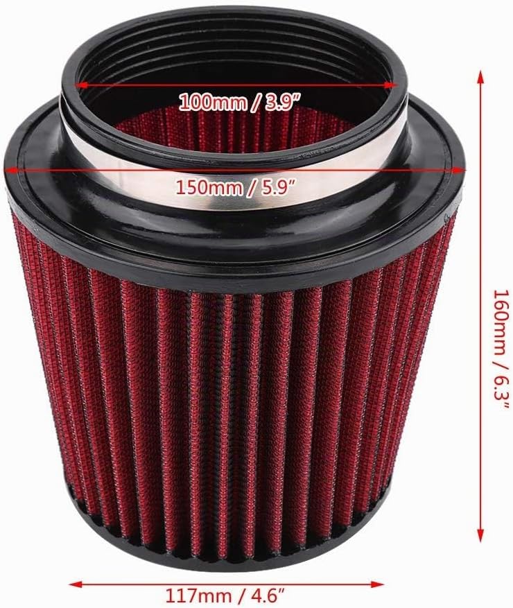 Unifür Versal Auto Luftfilter High Flow Einlass Lufteinlass Rundkegel Luftfilter Reiniger Clamp-On M