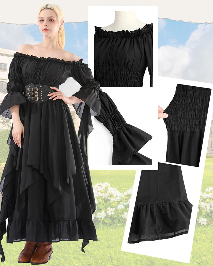 CR ROLECOS Viktorianisches Kleid Damen Piraten kostüm Mittelalter Kleidung Victorian Dress Karneval