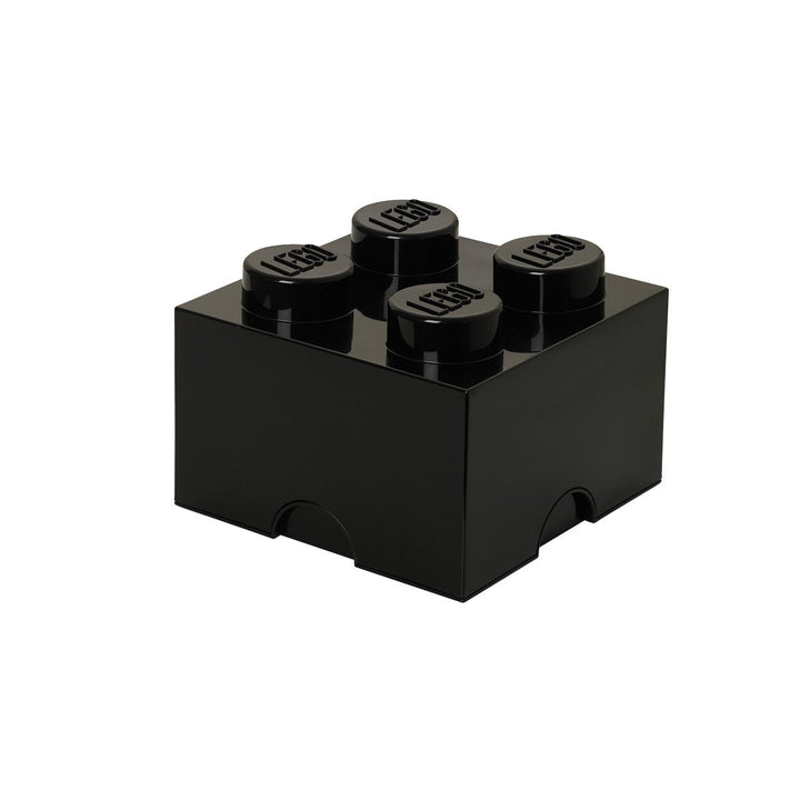 Room Copenhagen LEGO Aufbewahrungsstein 4 Noppen, stapelbar Aufbewahrungsbox, 5,7 l, Schwarz