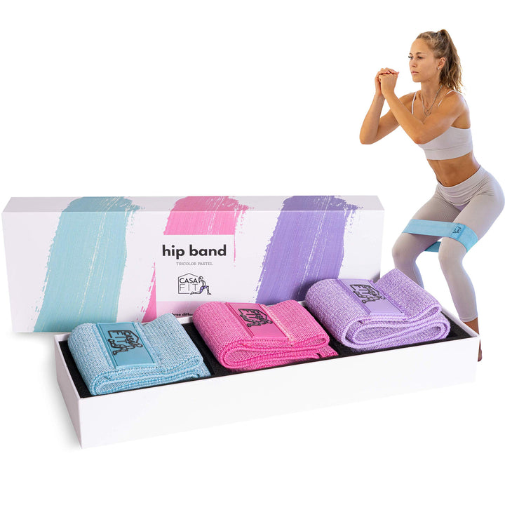 CASAFIT Hip Bands Resistance Bands Fitnessbänder Booty Band aus Stoff 3 Stärken für Beintraining Po-