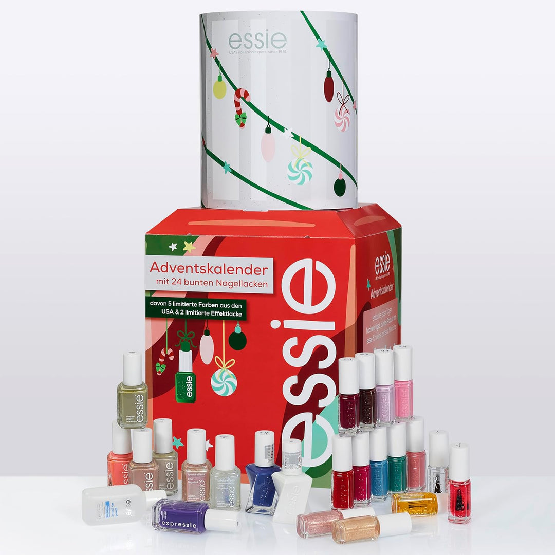 essie Adventskalender 2024 (24-teilig) – Nagellack-Set mit Nagelpflege, inkl. 7 limitierter Nagellac