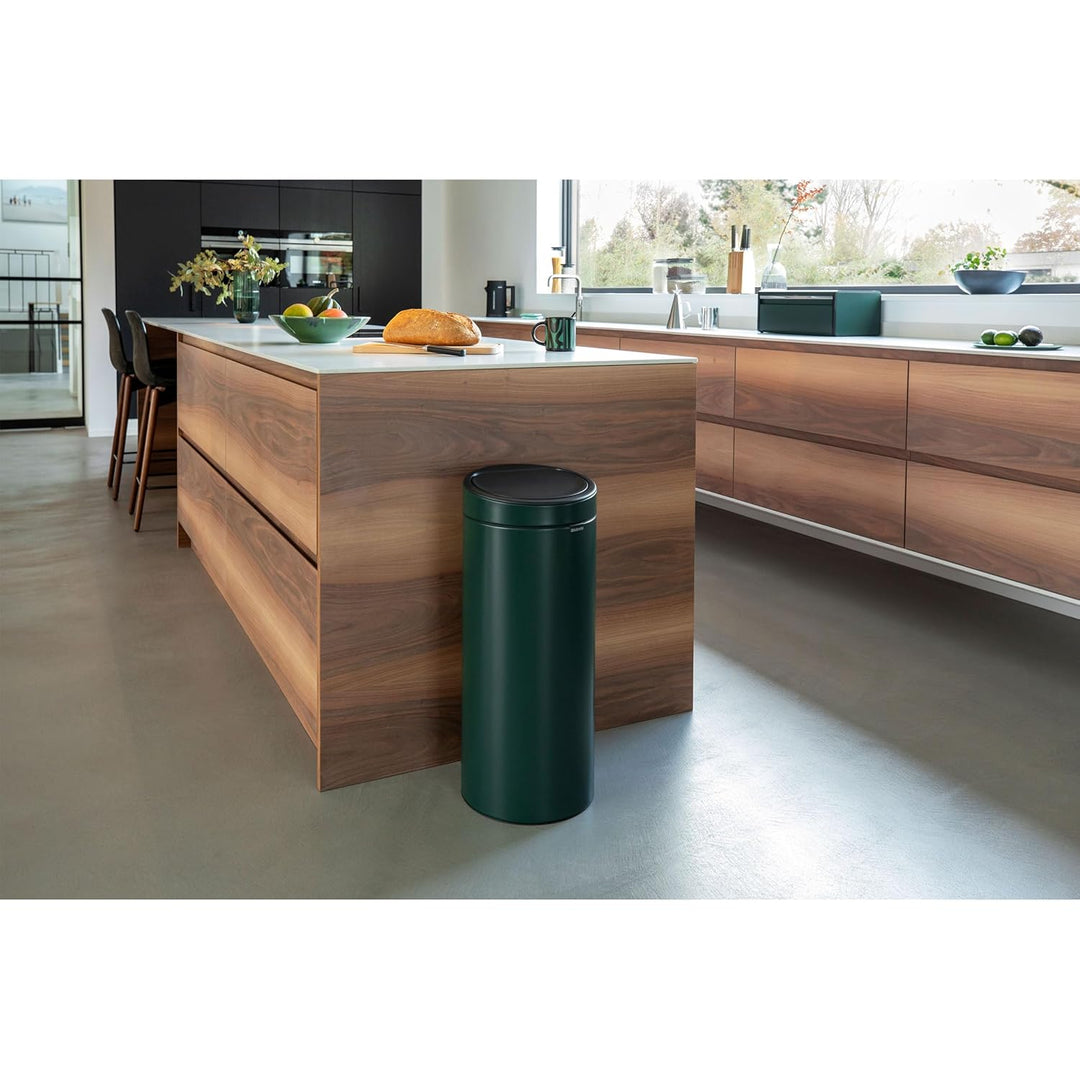 Brabantia Mülleimer, Stahl, Pine Green, 30L Pine Green 30 Liter, Pine Green 30 Liter