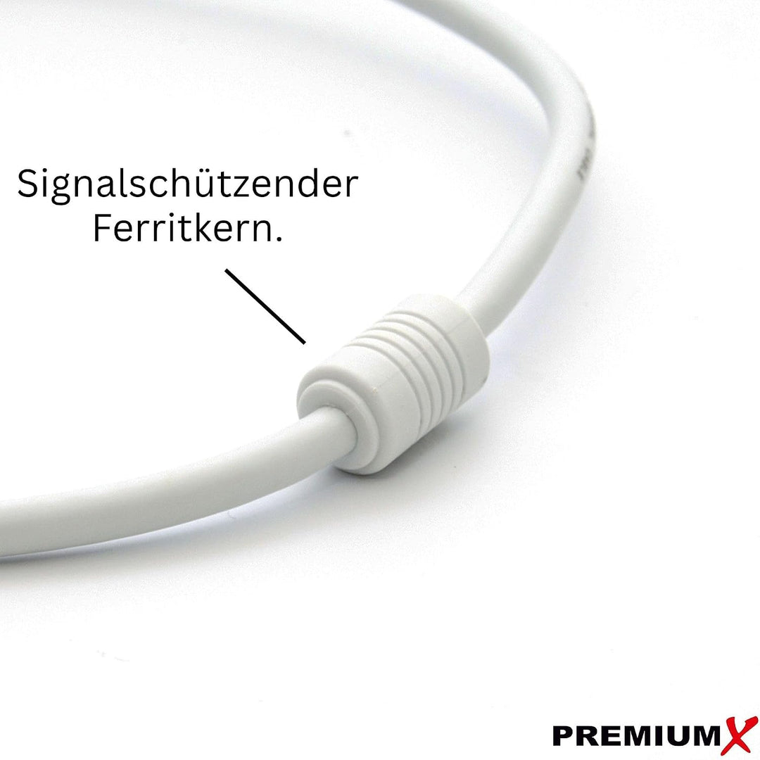 Premium X 30m Basic-Line TV Koaxialkabel mit Vollmetallstecker - doppelt geschirmt >110dB Digitales