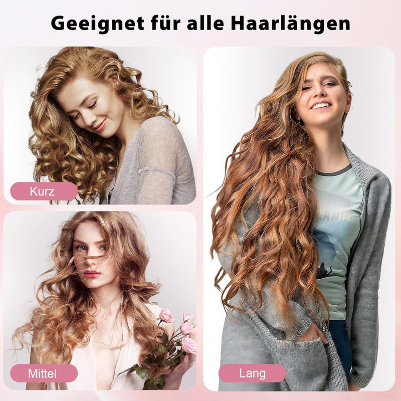 MESCOMB Lockenstab Automatisch - 25mm lockenstab kleine locken für alle Haartypen, schnelles und müh