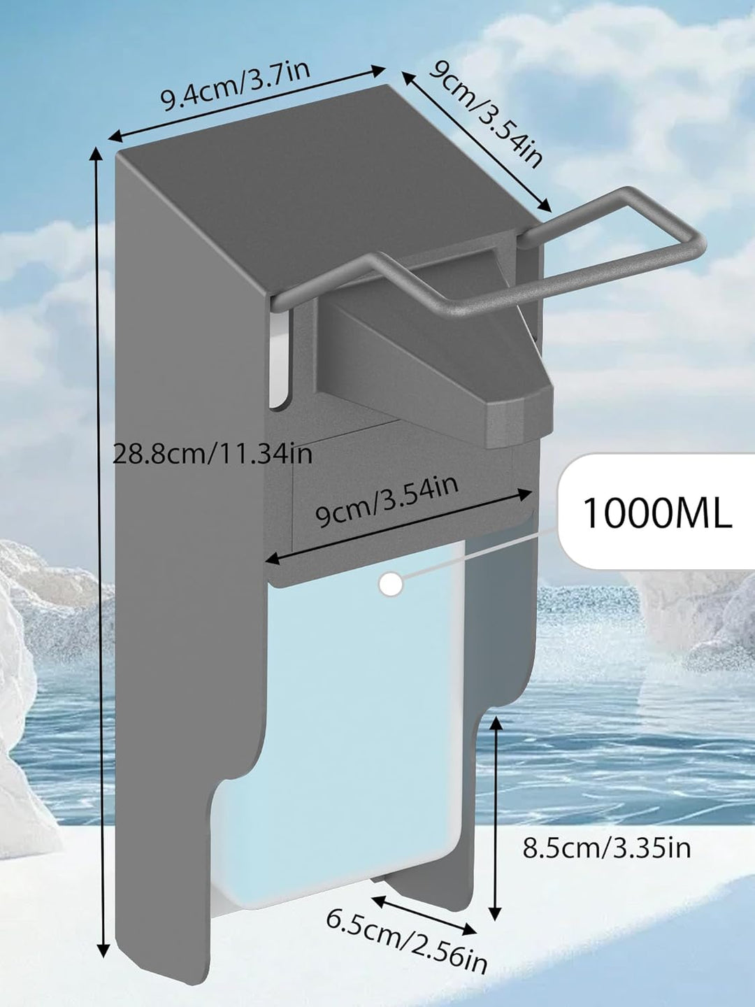 Desinfektionsspender 1000 ML Seifenspender Wandbefestigung Eurospender Metall Desinfektionsspender m