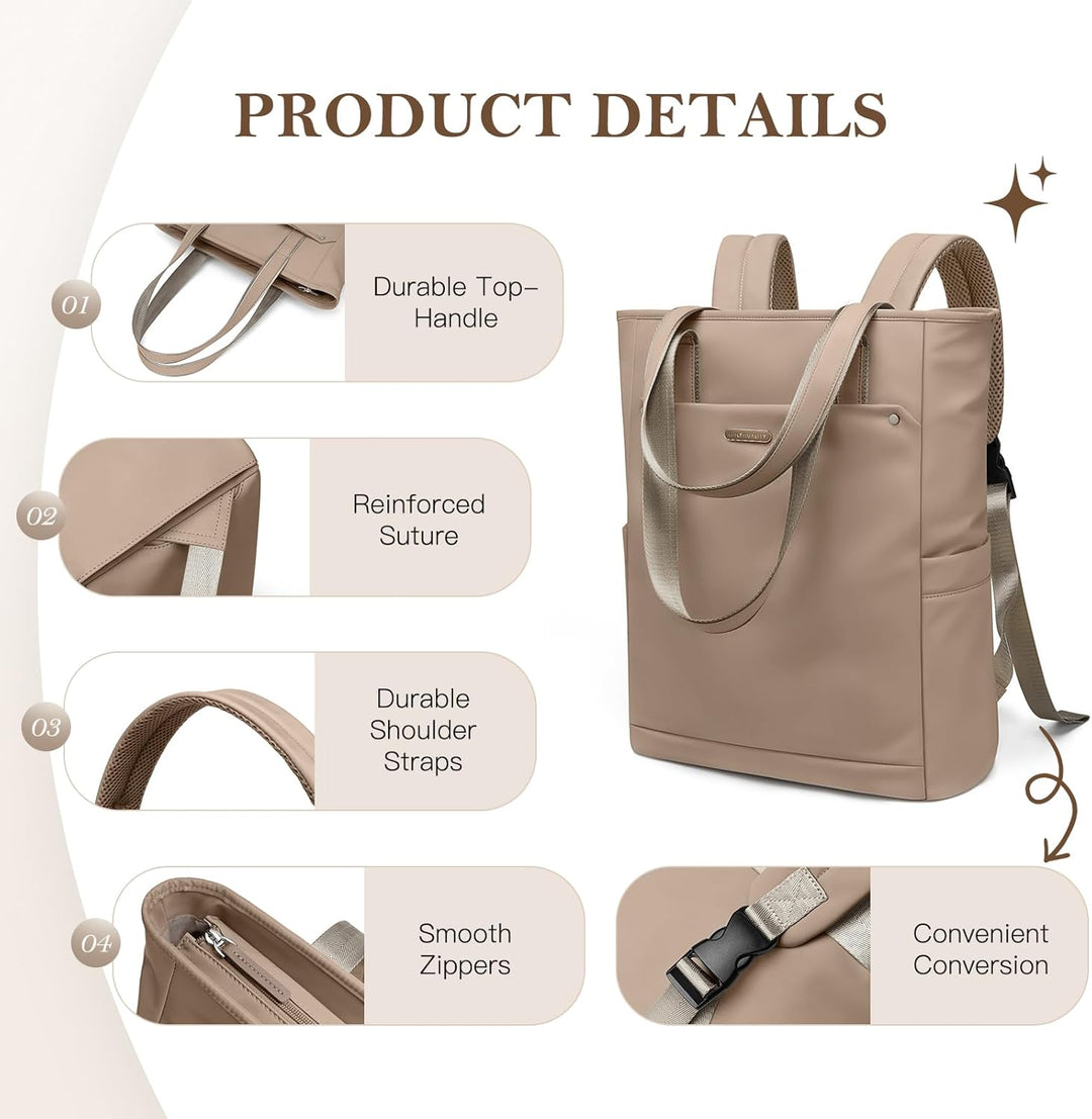 Rucksack Damen 16 Zoll, Laptop Schulrucksack Wasserdicht, Schultasche Women Elegant Tagesrucksäcke H