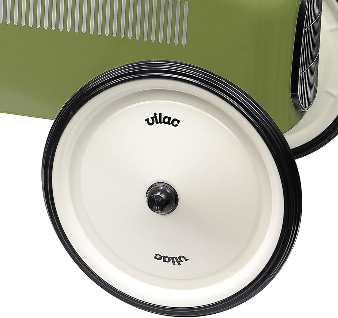 Vilac - Autoträger Vintage – Khaki – Spielzeug für Kinder oder Heimdekoration – Lenkrad – aus schick