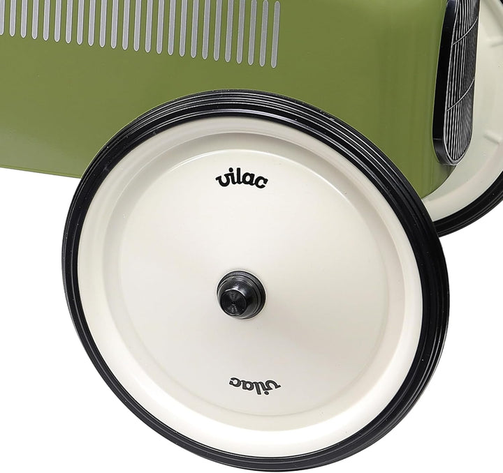 Vilac - Autoträger Vintage – Khaki – Spielzeug für Kinder oder Heimdekoration – Lenkrad – aus schick