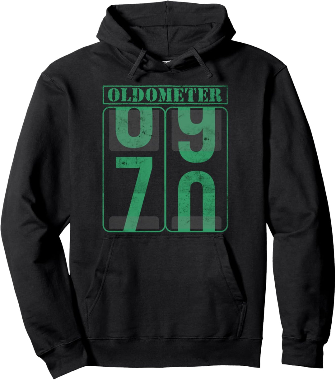 Oldometer 70 Years Old Shirt 70th Birthday Gift Born in 1951 Pullover Hoodie
