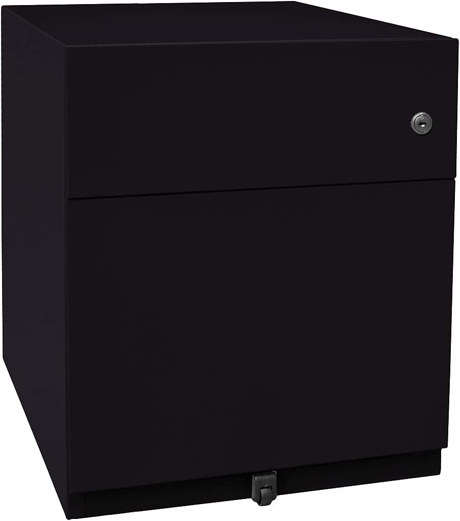 BISLEY Rollcontainer Note mit Griffleiste, 1 Universalschublade, 1 HR-Schublade, Metall, 355 Silber,