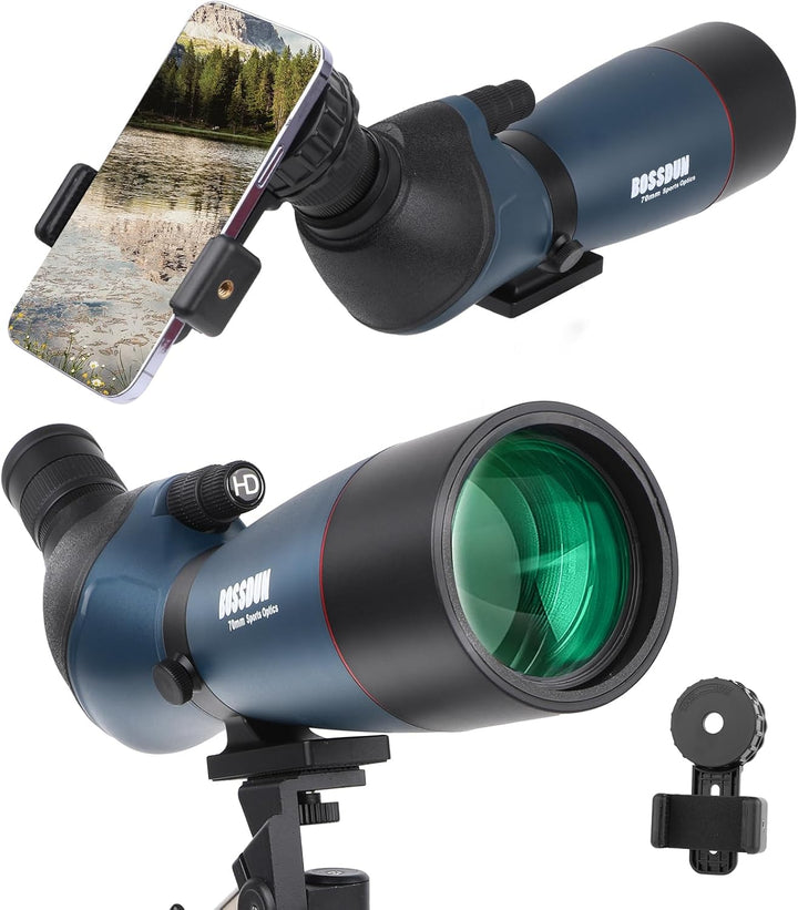 25-75x70 HD Spektiv Sportschützen mit Stativ- und Smartphone-Adapter, Zoom Bak4 Prism FMC Lens 45-Gr