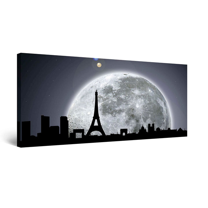 Startonight Bilder Paris Unter dem Mondschein, Leinwandbilder Moderne Kunst, Abstrakte Wanddeko Kuns