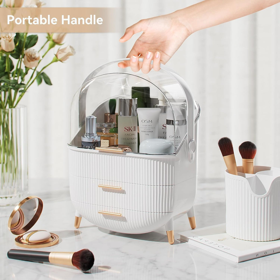 Kousee Make-up-Organizer und Aufbewahrung, tragbar, wasserdicht, staubdicht, Organizer mit Deckel, K