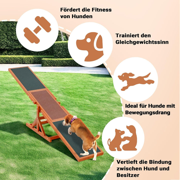 Wiltec Hundewippe 180x30x30cm für kleine & grosse Hunde zum Hundesport z.B. Agility Training, aus Ho