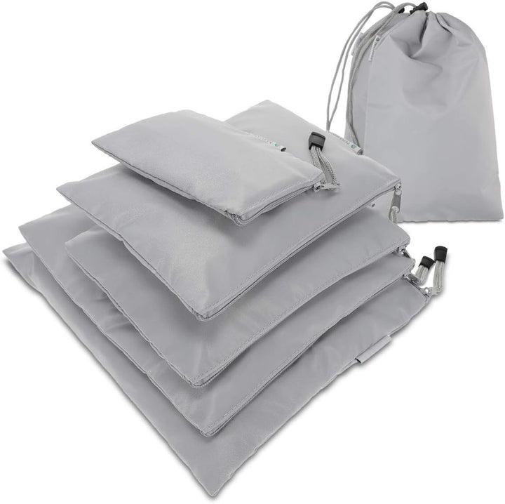 Navaris Koffer Packbeutel Set 7-teilig - 7X Schuhbeutel Wäschebeutel Reise Packtaschen - Rucksack Or