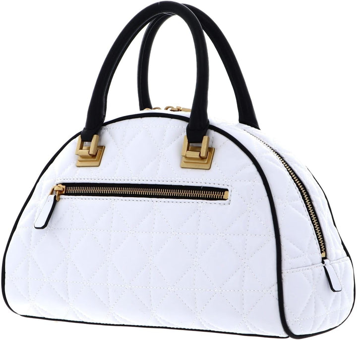 GUESS Damen Mildred Bowler Schulranzen, Griffe Oben Weiss/Opulenter Garten, Weiss/Opulenter Garten