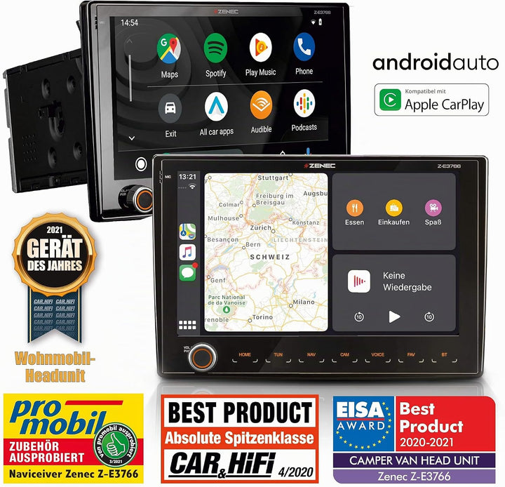 ZENEC Z-E3766: Infotainer für FIAT Ducato mit Android Auto, AppleCarPlay, 2 Din Mediencenter mit 9“/
