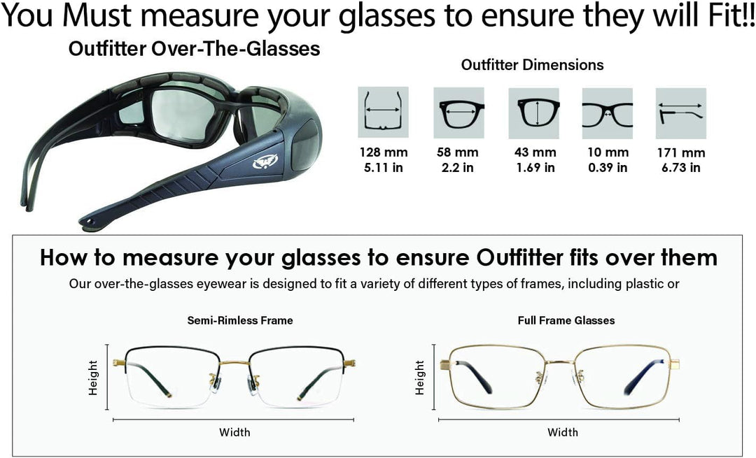 Global Vision austatter Motorrad Brille Black Frame/Smoke Lens, Black Frame/Smoke Lens