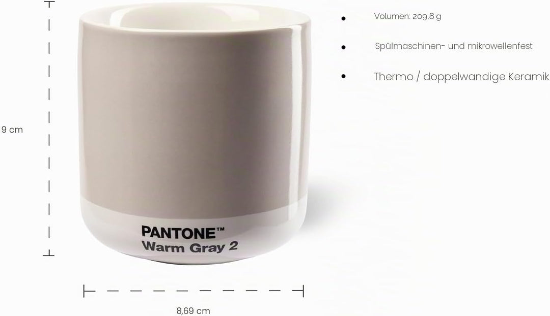 PANTONE Porzellan Latte Macchiato Thermobecher, 220ml, Light Pink 182 C