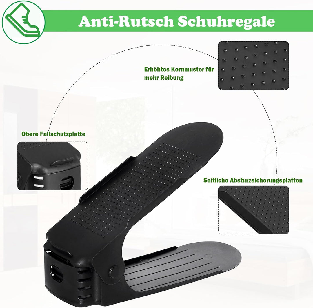 SUBTLETY Einstellbare Schuhstapler 40 Stück PP Schuhregale Höhenverstellbar Schuhorganizer rutschfes
