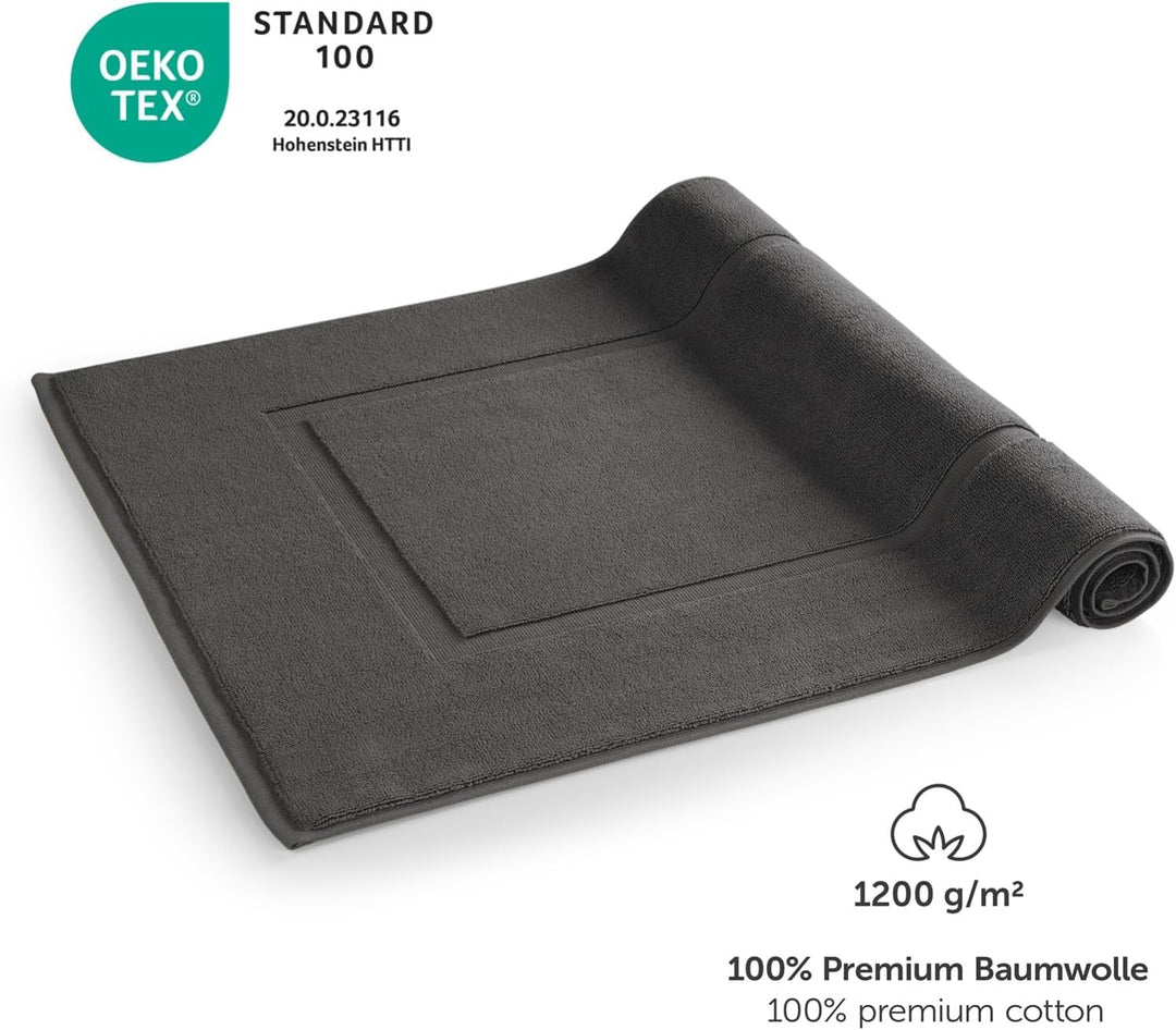 Blumtal 2er Set Premium Frottier Badematte - Badeteppich OEKO-TEX® zertifiziert, waschbarer Badvorle